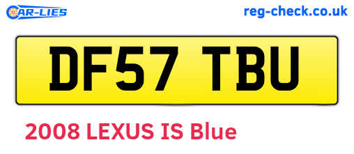 DF57TBU are the vehicle registration plates.