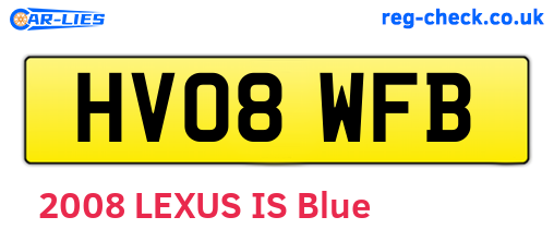 HV08WFB are the vehicle registration plates.