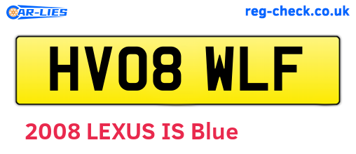 HV08WLF are the vehicle registration plates.