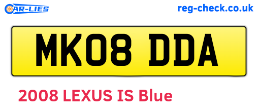 MK08DDA are the vehicle registration plates.