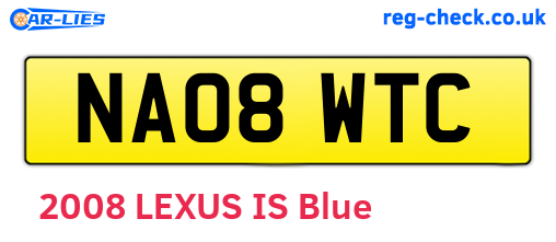 NA08WTC are the vehicle registration plates.