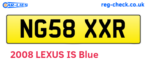 NG58XXR are the vehicle registration plates.