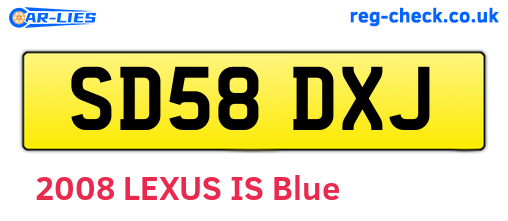 SD58DXJ are the vehicle registration plates.