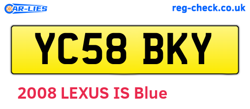YC58BKY are the vehicle registration plates.