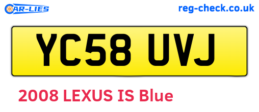 YC58UVJ are the vehicle registration plates.