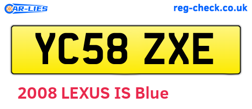 YC58ZXE are the vehicle registration plates.