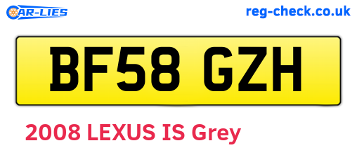BF58GZH are the vehicle registration plates.
