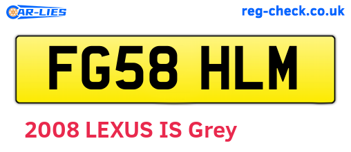 FG58HLM are the vehicle registration plates.