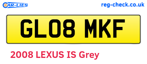 GL08MKF are the vehicle registration plates.