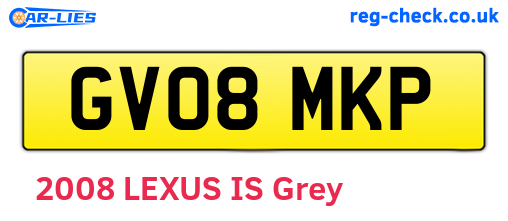 GV08MKP are the vehicle registration plates.