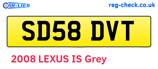 SD58DVT are the vehicle registration plates.