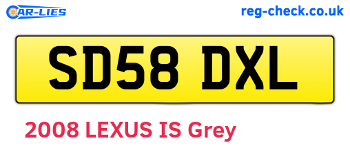 SD58DXL are the vehicle registration plates.