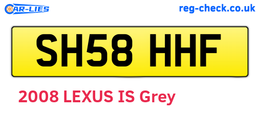 SH58HHF are the vehicle registration plates.