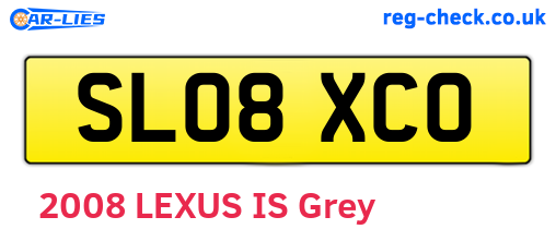 SL08XCO are the vehicle registration plates.