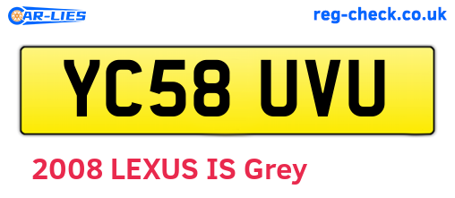 YC58UVU are the vehicle registration plates.
