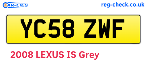 YC58ZWF are the vehicle registration plates.