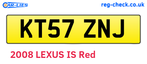 KT57ZNJ are the vehicle registration plates.