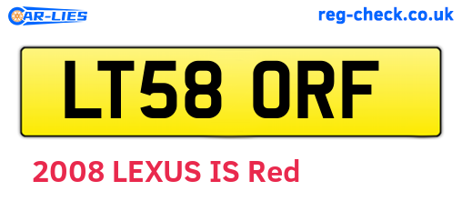 LT58ORF are the vehicle registration plates.