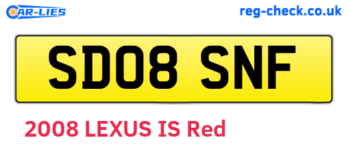 SD08SNF are the vehicle registration plates.