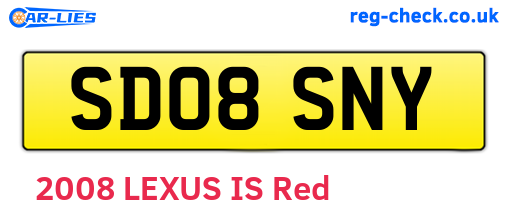 SD08SNY are the vehicle registration plates.