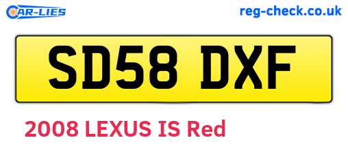 SD58DXF are the vehicle registration plates.