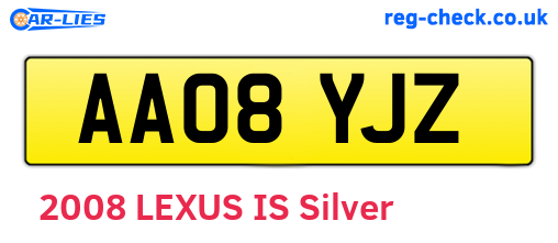 AA08YJZ are the vehicle registration plates.