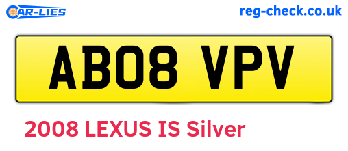 AB08VPV are the vehicle registration plates.