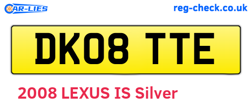 DK08TTE are the vehicle registration plates.