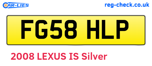 FG58HLP are the vehicle registration plates.