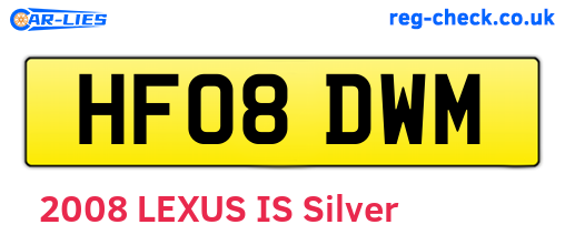 HF08DWM are the vehicle registration plates.