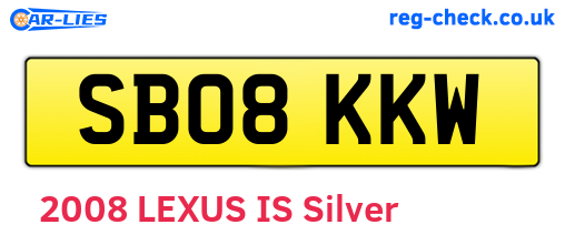 SB08KKW are the vehicle registration plates.