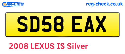 SD58EAX are the vehicle registration plates.
