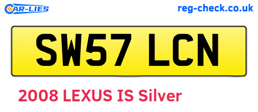SW57LCN are the vehicle registration plates.