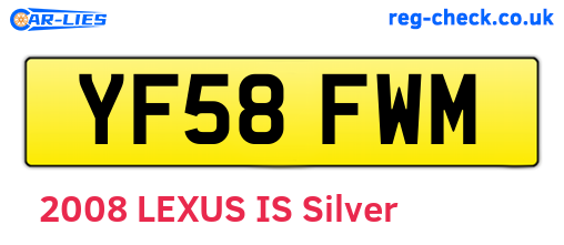 YF58FWM are the vehicle registration plates.