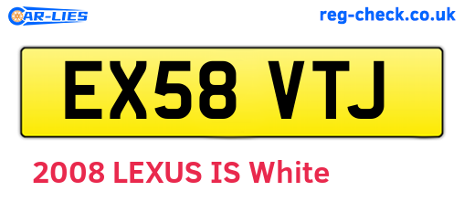 EX58VTJ are the vehicle registration plates.
