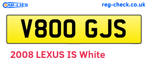V800GJS are the vehicle registration plates.