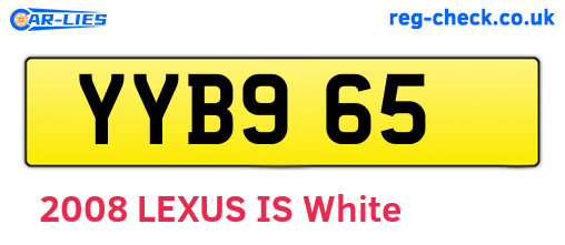 YYB965 are the vehicle registration plates.