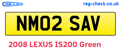 NM02SAV are the vehicle registration plates.