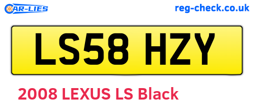 LS58HZY are the vehicle registration plates.