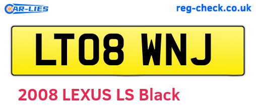LT08WNJ are the vehicle registration plates.
