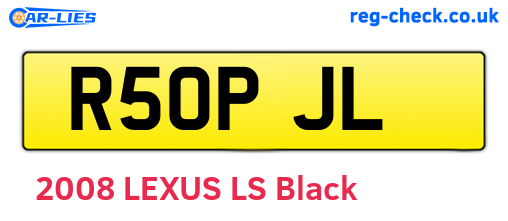 R50PJL are the vehicle registration plates.
