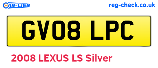 GV08LPC are the vehicle registration plates.