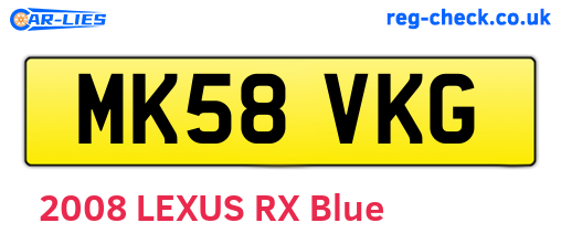 MK58VKG are the vehicle registration plates.