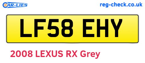 LF58EHY are the vehicle registration plates.