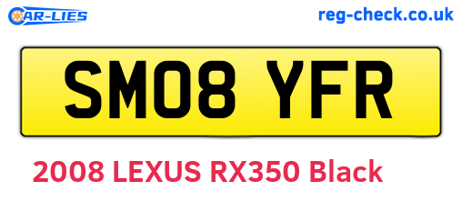 SM08YFR are the vehicle registration plates.