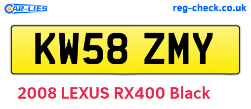KW58ZMY are the vehicle registration plates.