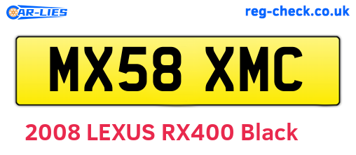 MX58XMC are the vehicle registration plates.