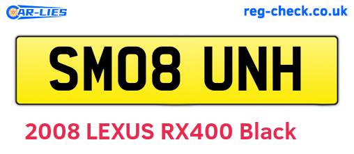 SM08UNH are the vehicle registration plates.