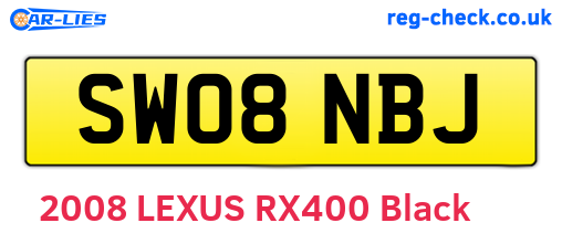 SW08NBJ are the vehicle registration plates.