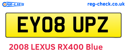 EY08UPZ are the vehicle registration plates.